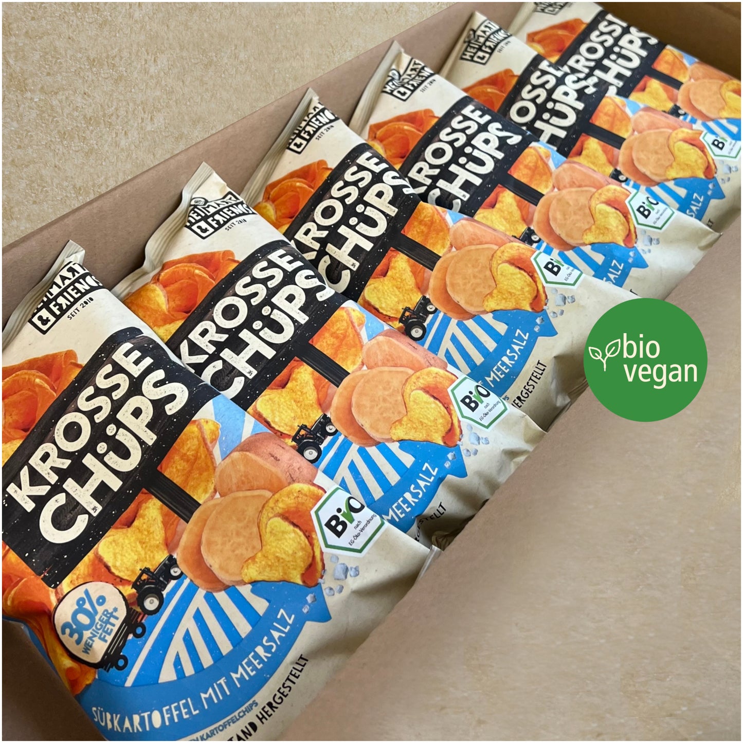Krosse Chüps Bio Süßkartoffel mit Meersalz 6er Box (6x60g)