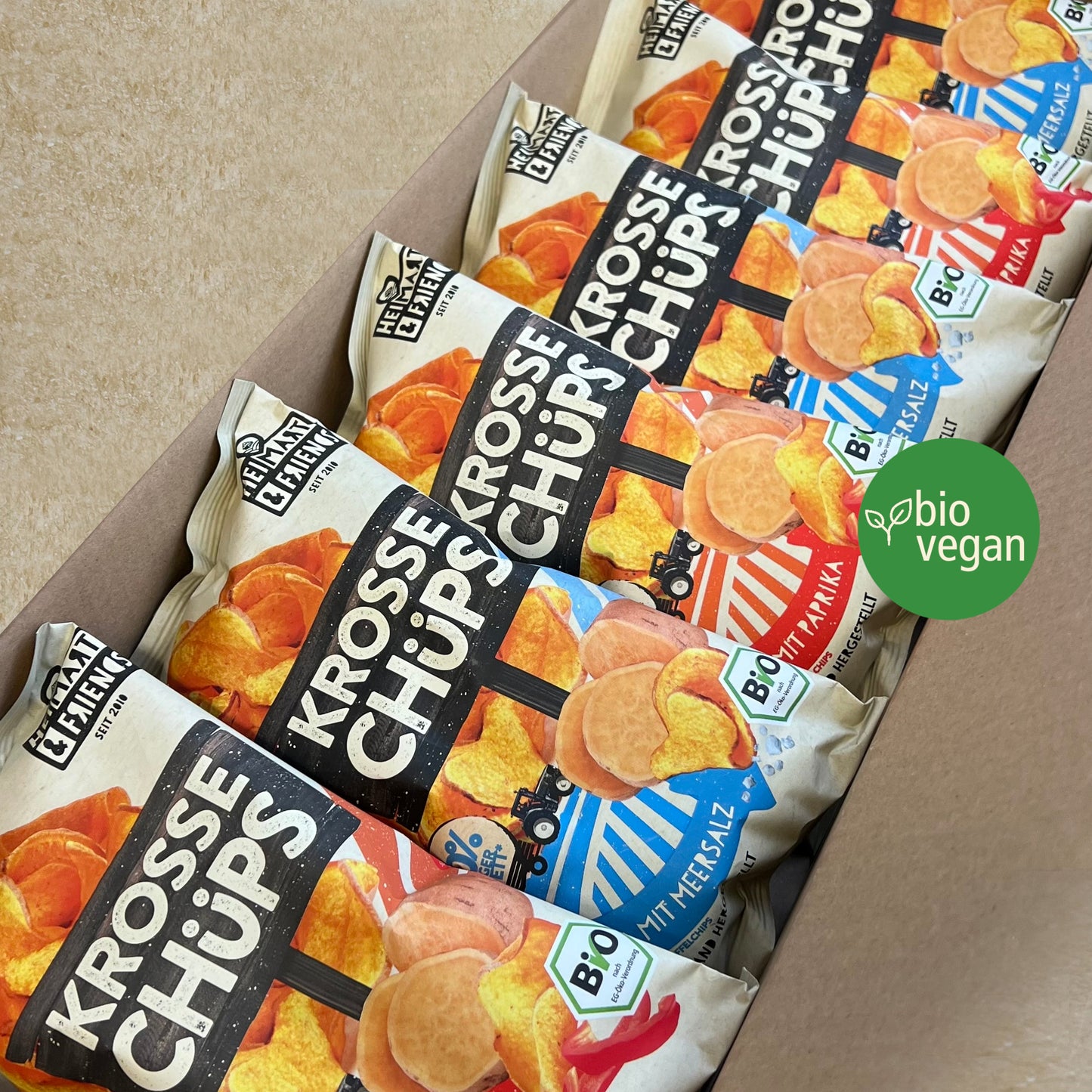 Krosse Chüps Bio Süßkartoffel Meersalz/Paprika Mix 6er Box (6x60g)