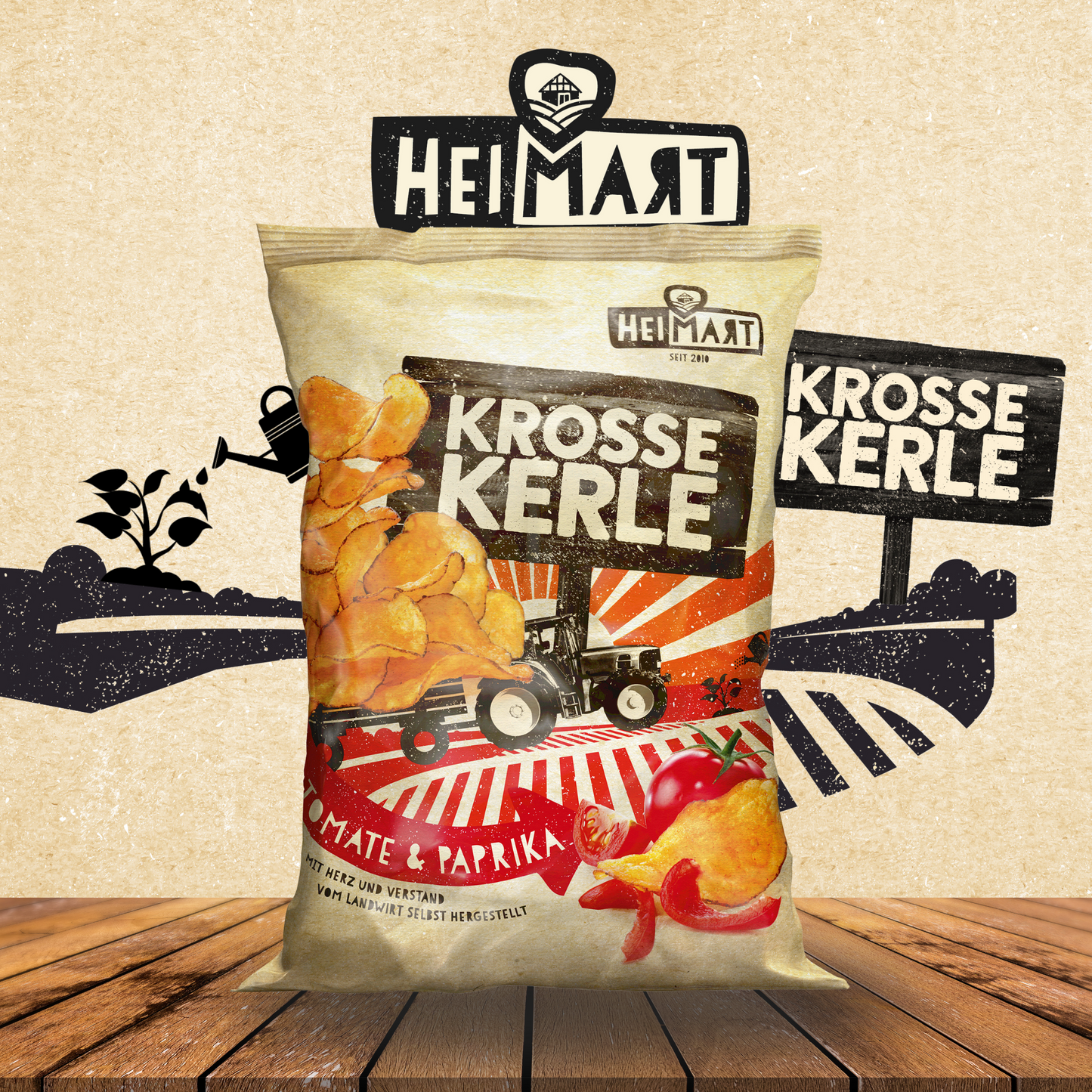 Krosse Kerle Tomate & Paprika 115g